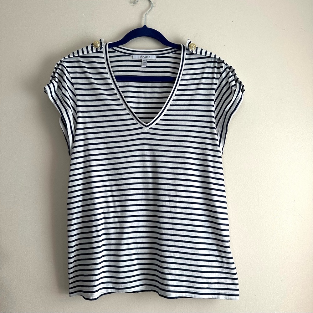 Derek Lam 10 Crosby • Lynne V-Neck Nautical Tee